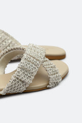 Cream Ladies Casual Slippers