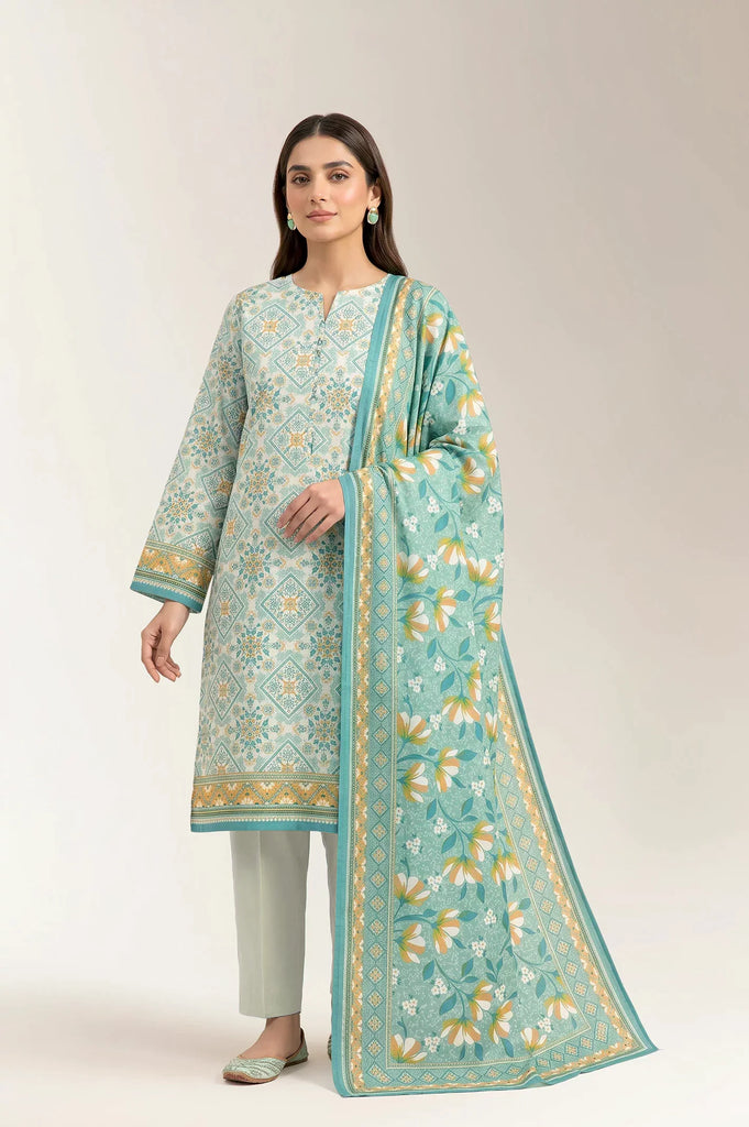 Printed Unstitched 3PC