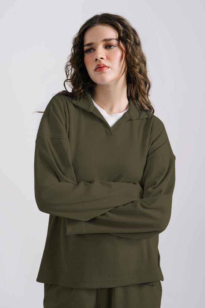 Knitted Olive Co-ord Set