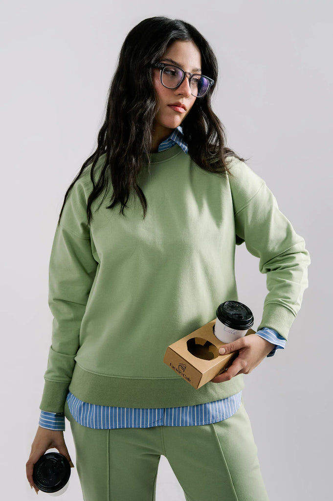 Knitted Terry-Light Green Co-ord Set