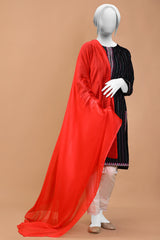 Red Chiffon Dupatta From Sohaye By Diners