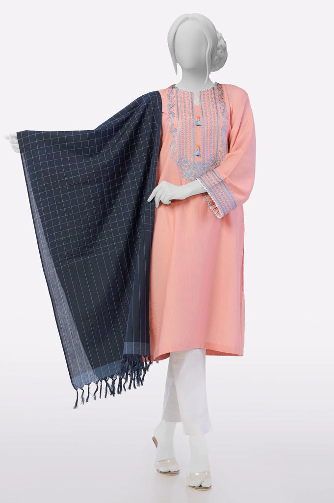 Navy Blue Plain Dupatta