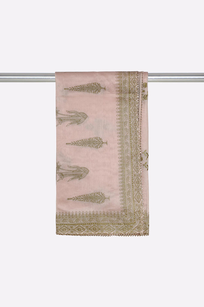 Women Kaddar Peach Printed Dupatta