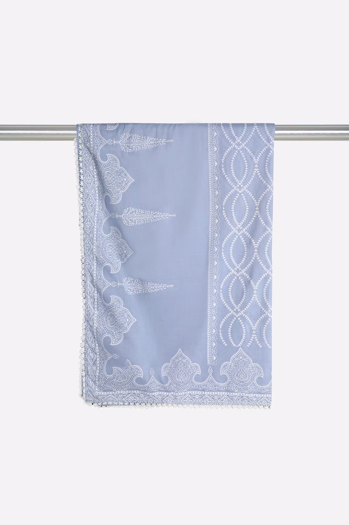 Women Ice Blue Chiffon Dupatta