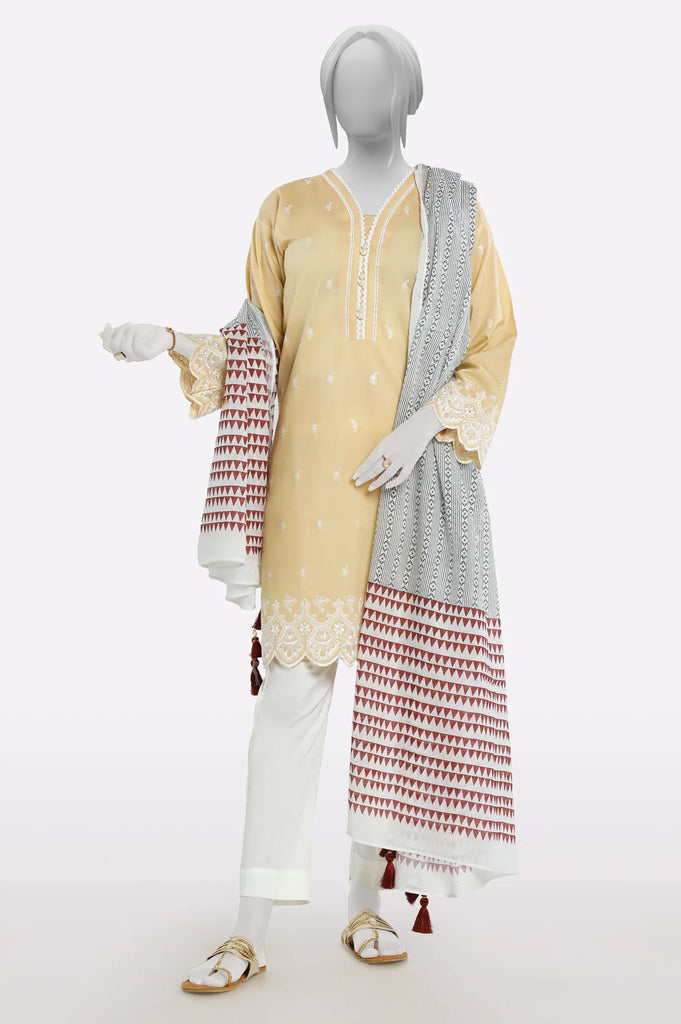 White Printed Dupatta