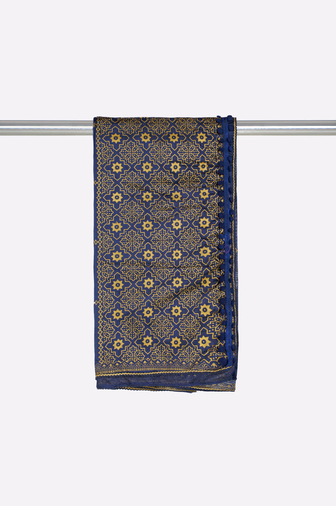 Blue Printed Dupatta