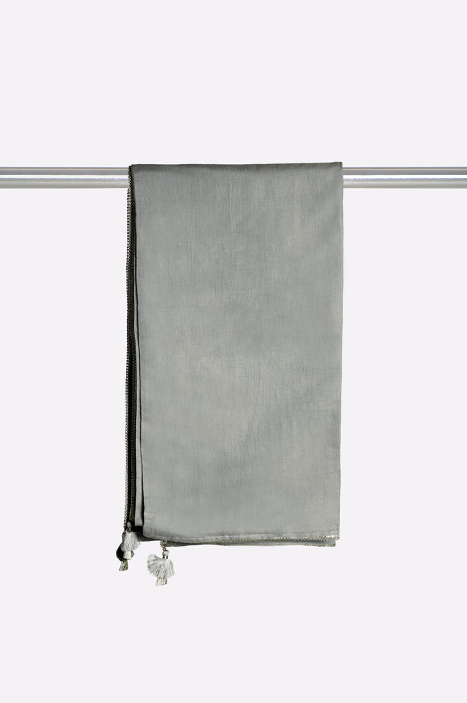 Grey Plain Dupatta