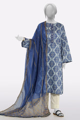 Blue Printed Dupatta