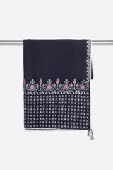 Navy Blue Printed Dupatta