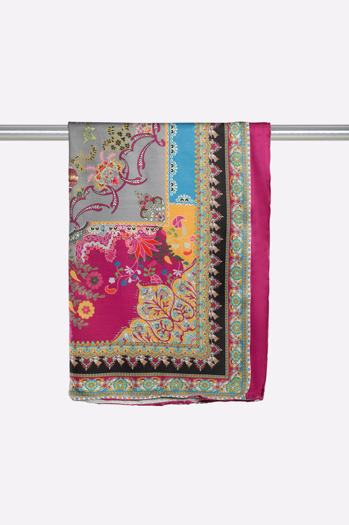 Dark Pink Printed Dupatta