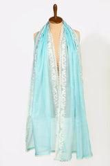 Light Blue Embroidered Dupatta