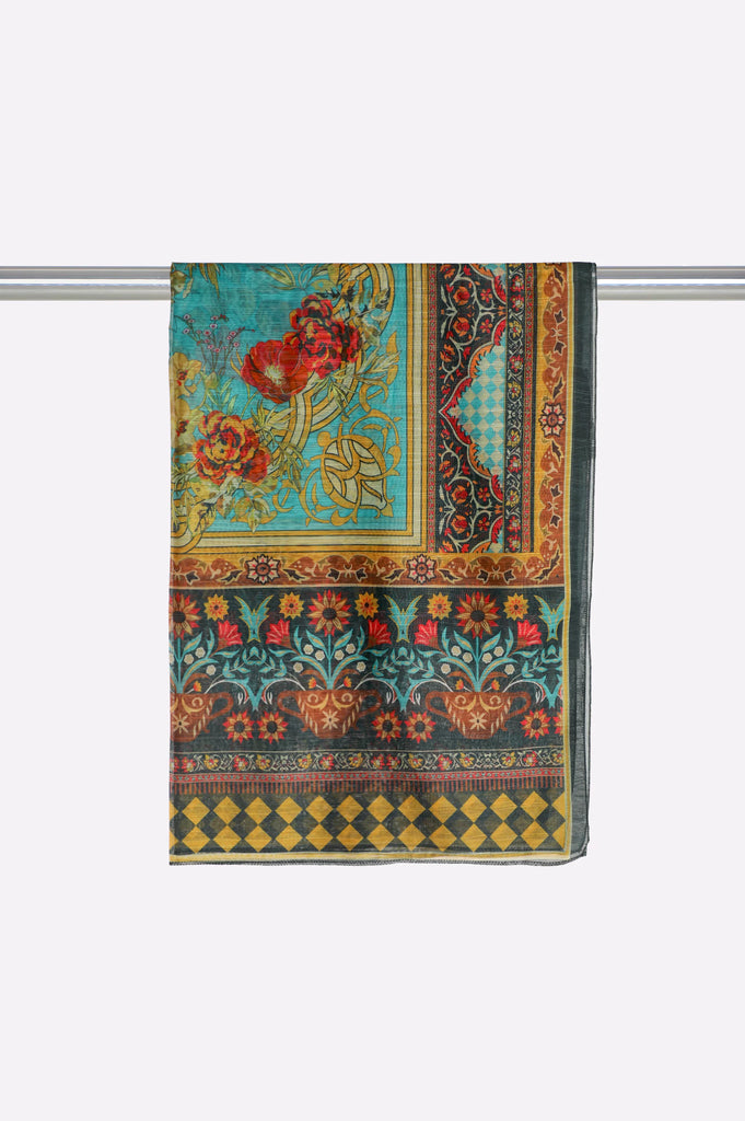 Green Printed Dupatta