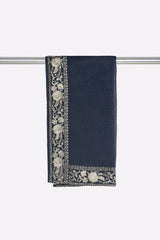 Dark Blue Embroidered Dupatta