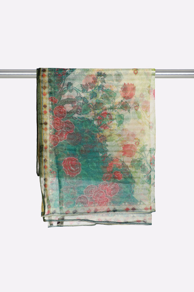 Green Printed Dupatta