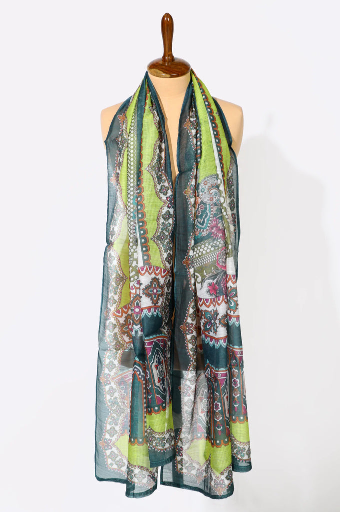 Green Printed Dupatta