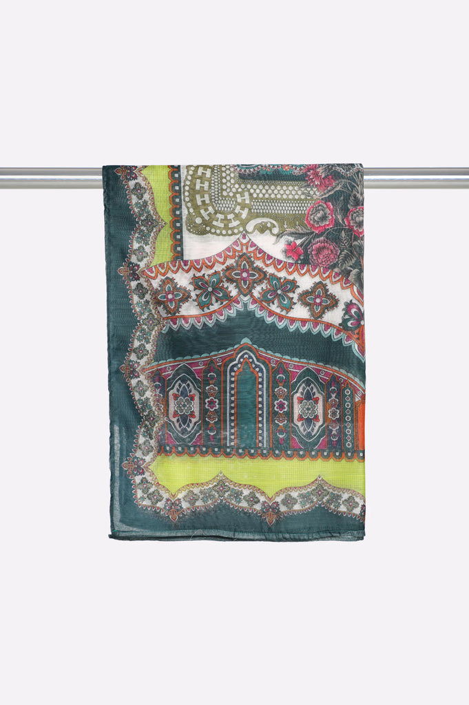 Green Printed Dupatta