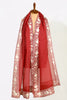 Maroon Embroidered Dupatta