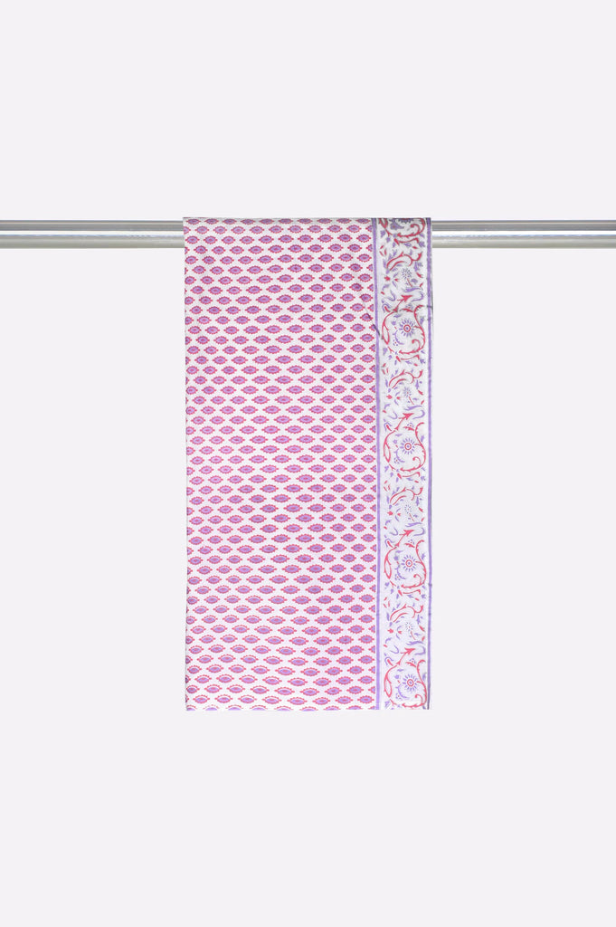 White Block Printed Dupatta