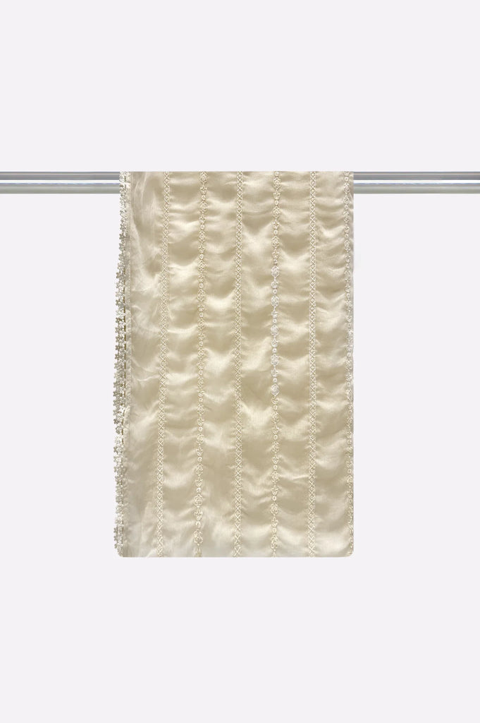 Embroidered Chiffon-Beige Dupatta