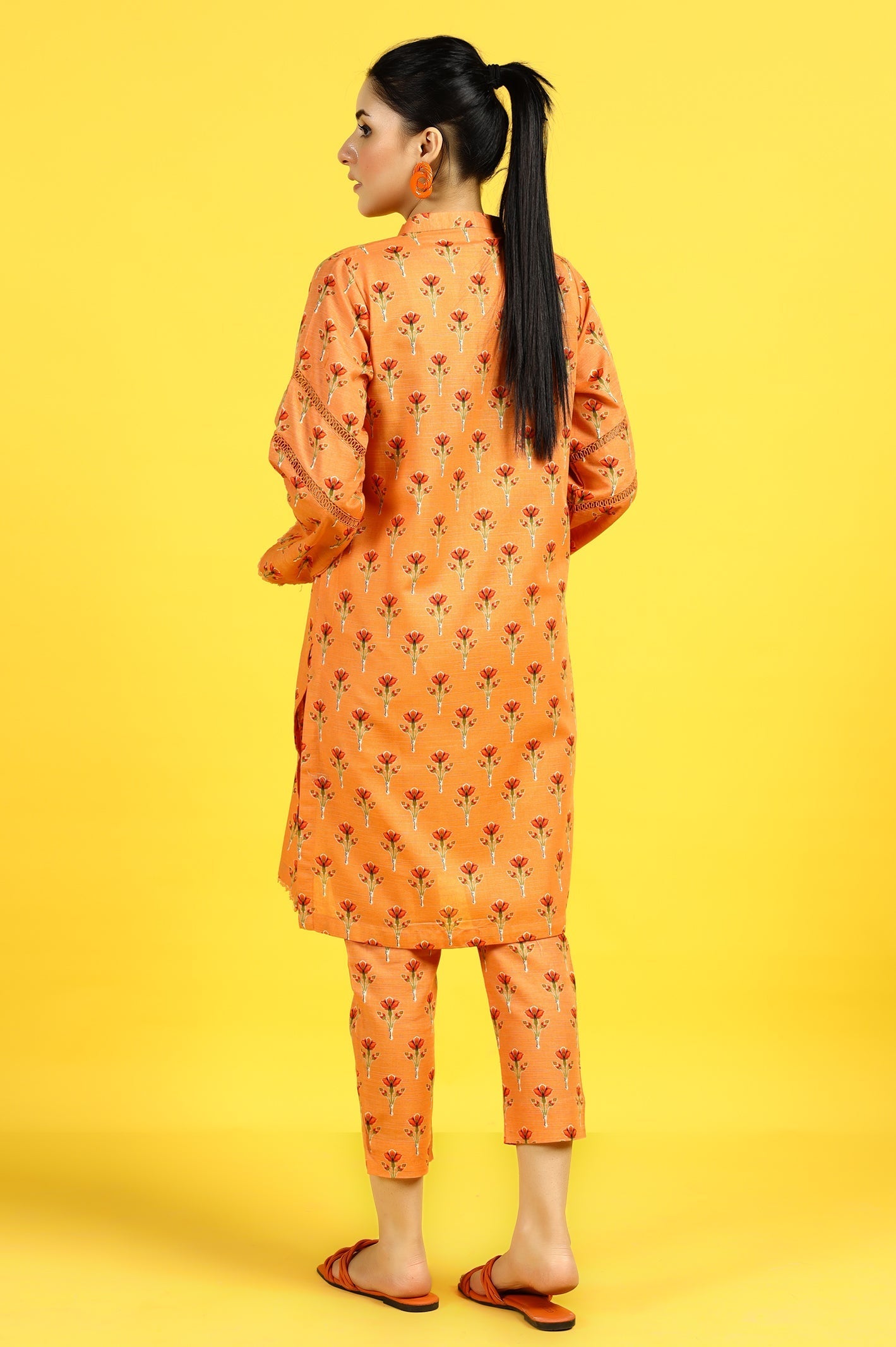 2PC Khaddar Orange Suit From Sohaye By Diners