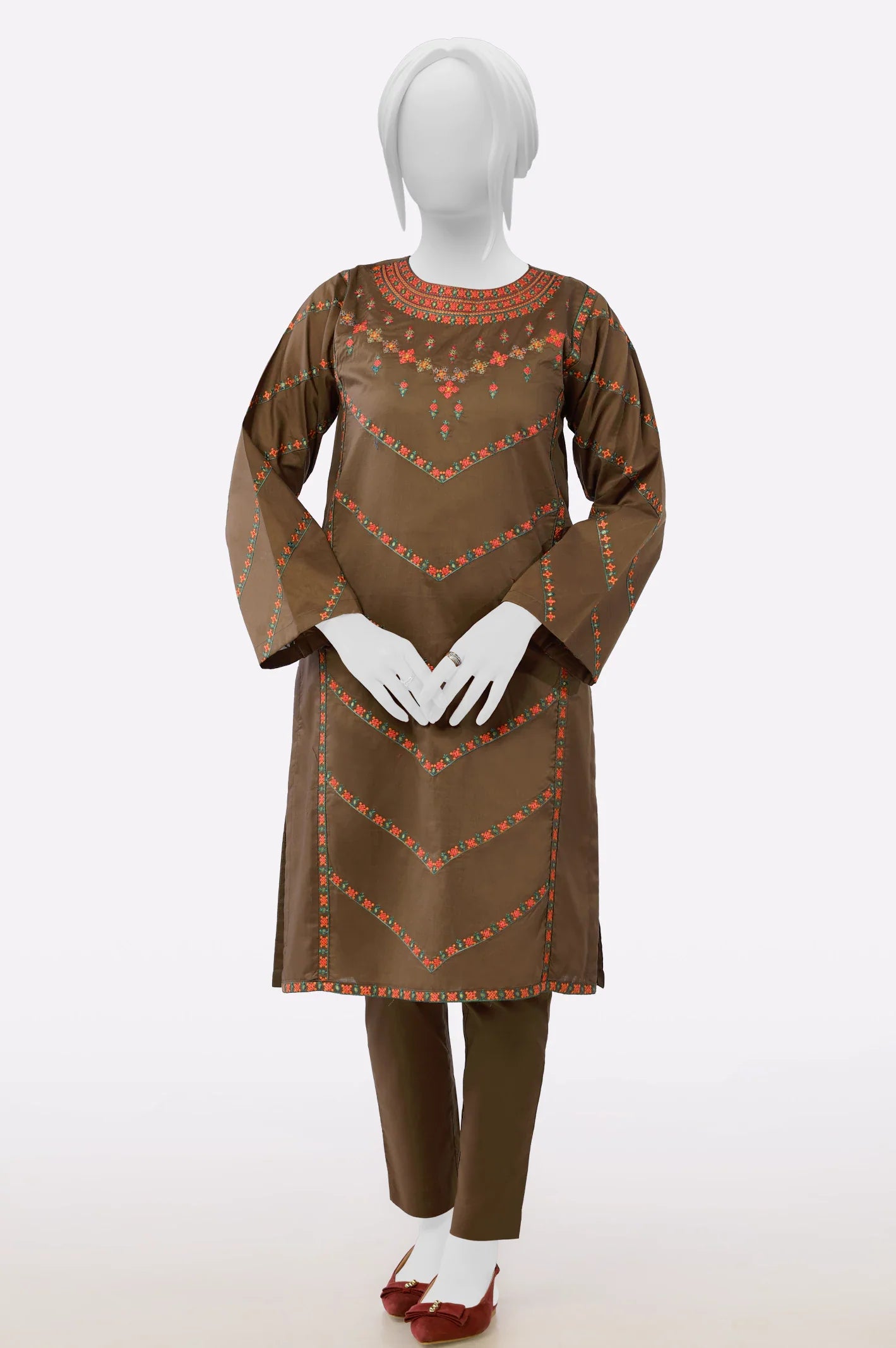 Brown Embroidered 2PC From Sohaye By Diners