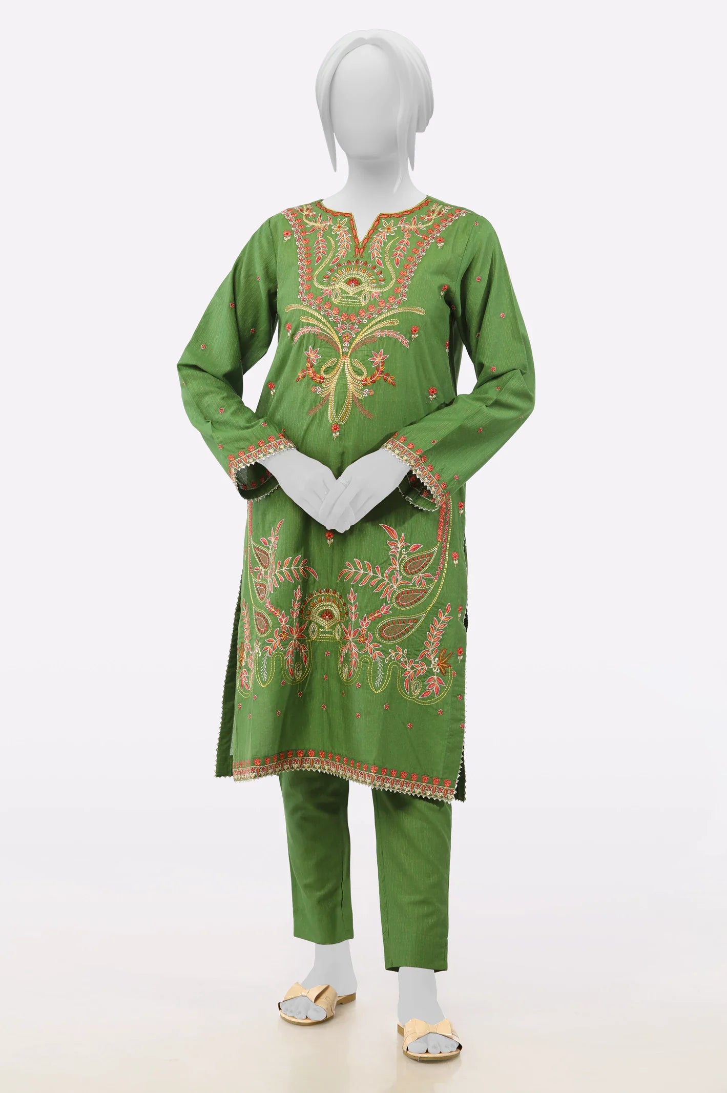 Green Embroidered 2PC From Sohaye By Diners