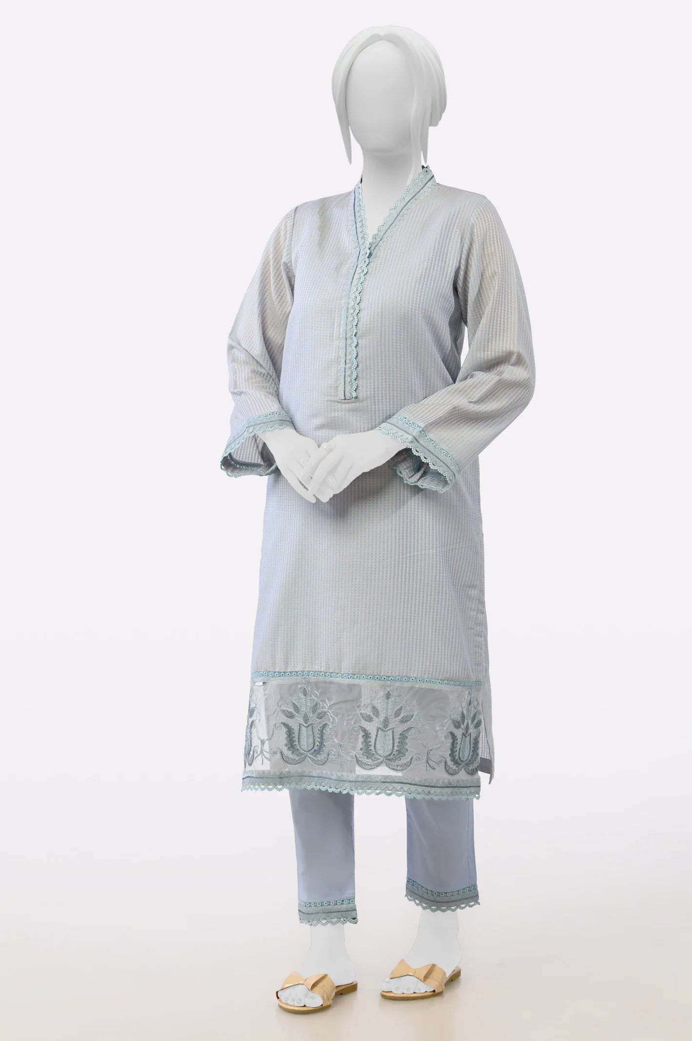 Light Grey Embroidered 2PC From Sohaye By Diners