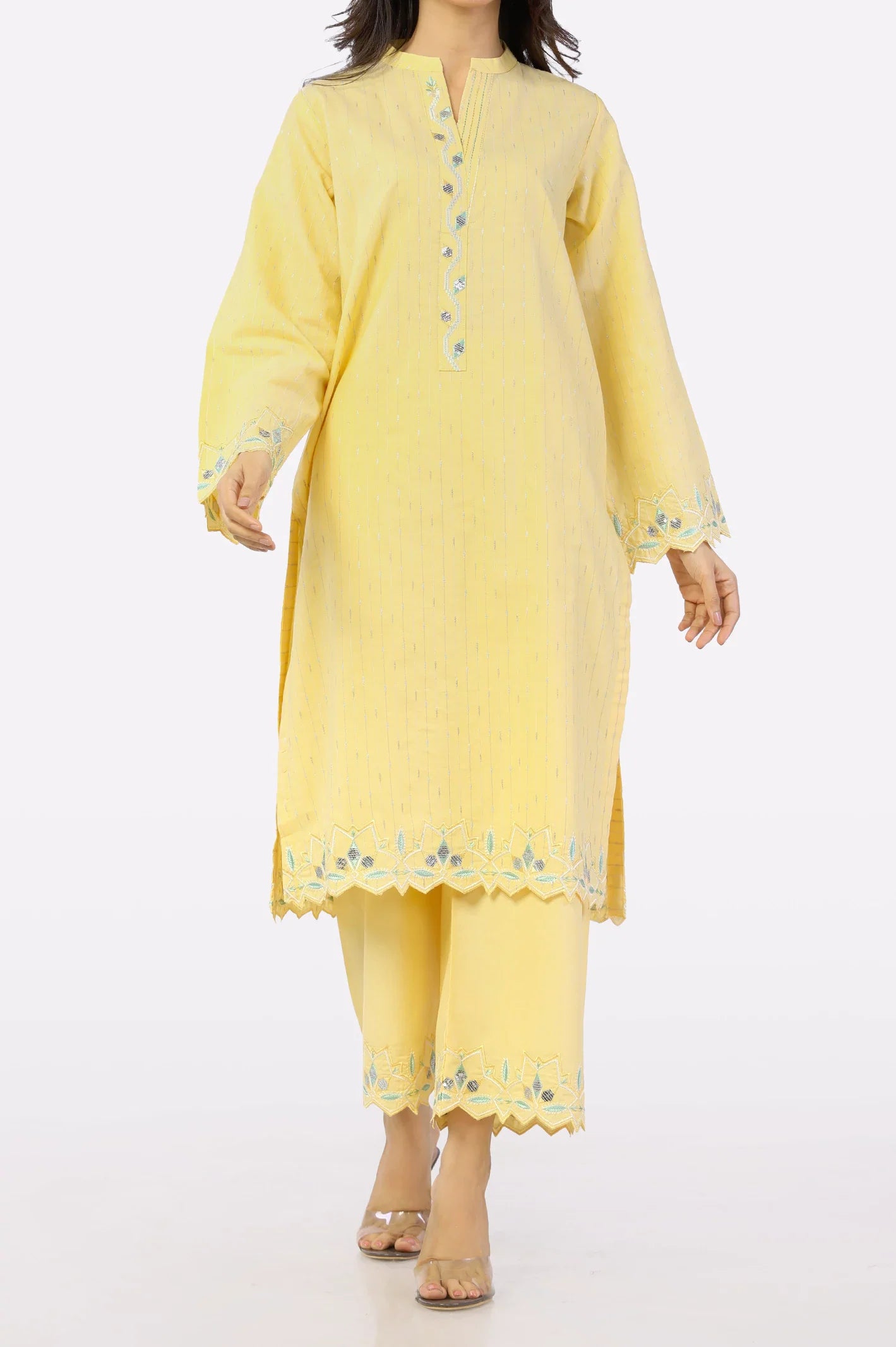 Yellow Embroidered 2PC From Sohaye By Diners