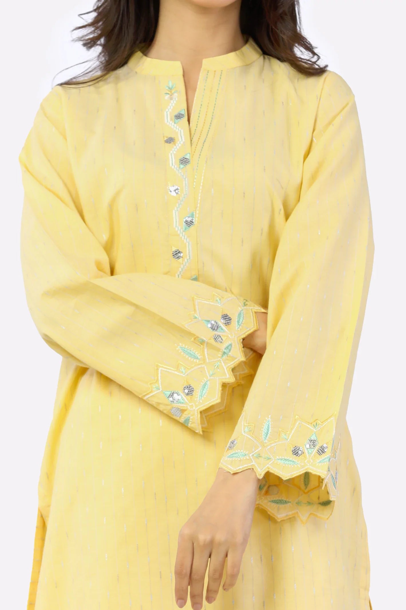 Yellow Embroidered 2PC From Sohaye By Diners