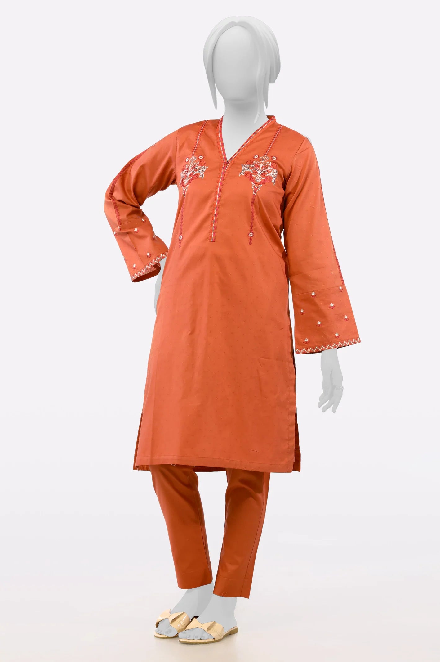 Rust Embroidered 2PC From Sohaye By Diners