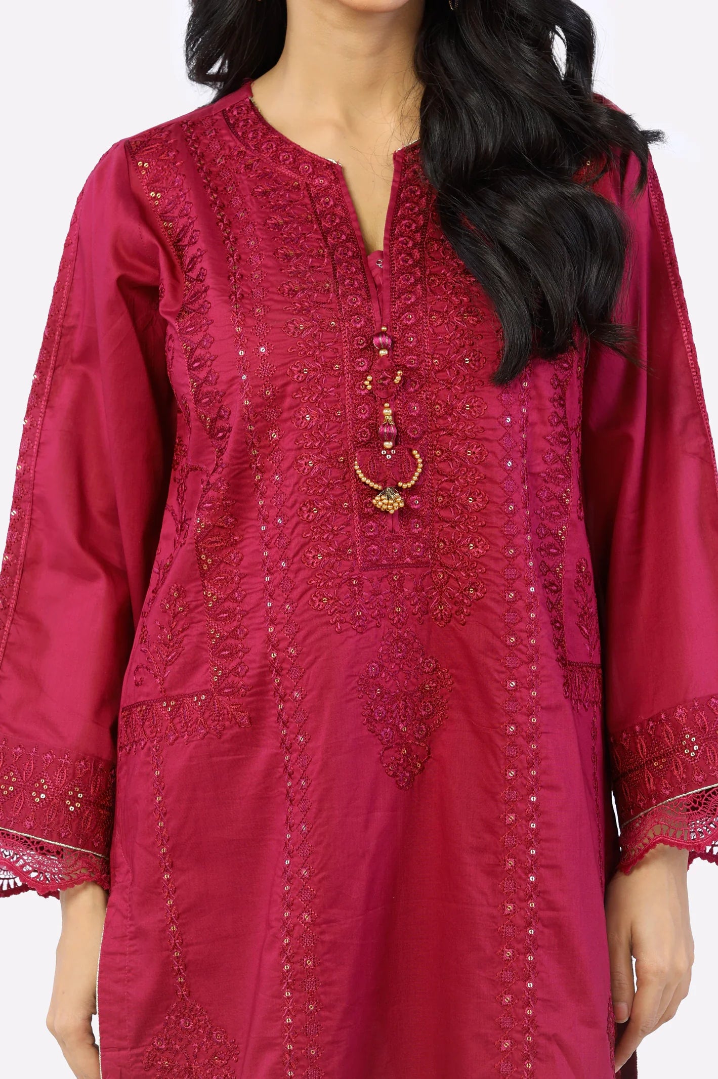 Maroon Embroidered 2PC From Sohaye By Diners