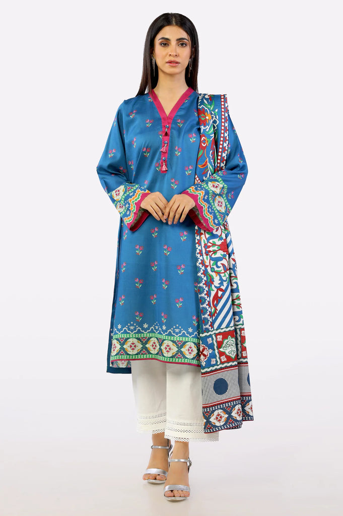 Blue Viscose Printed Kurti With Dupatta From Sohaye By Diners