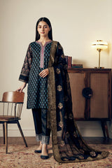 Printed Black 2PC Suit