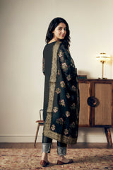 Printed Black 2PC Suit