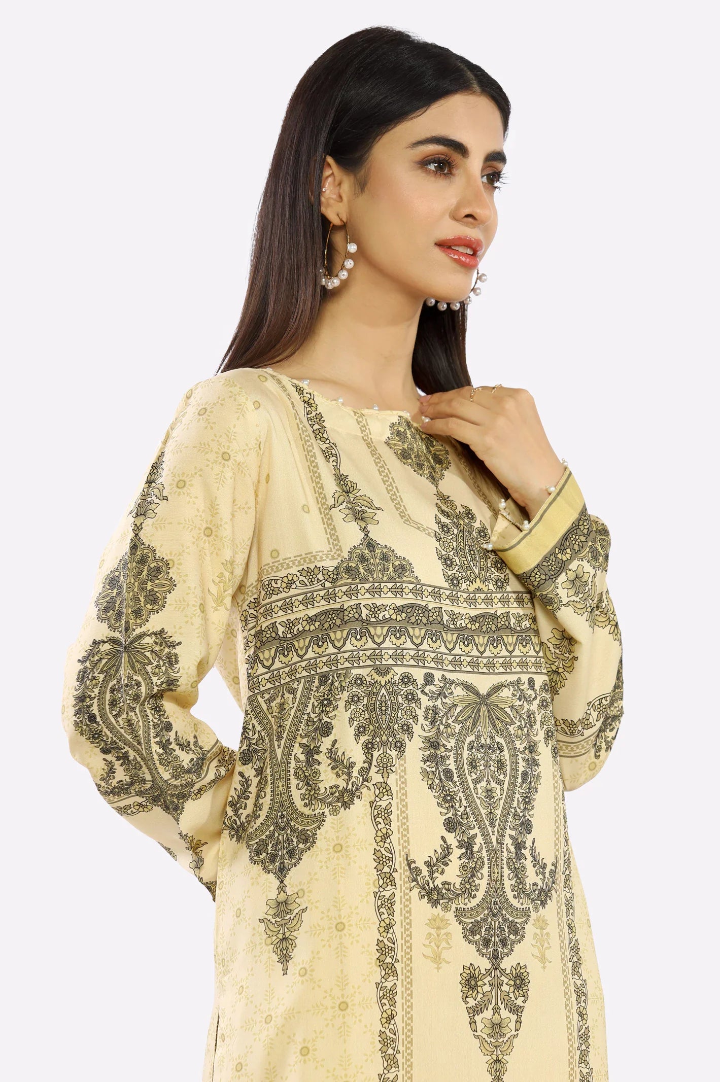 Beige Block Printed 2PC From Sohaye By Diners