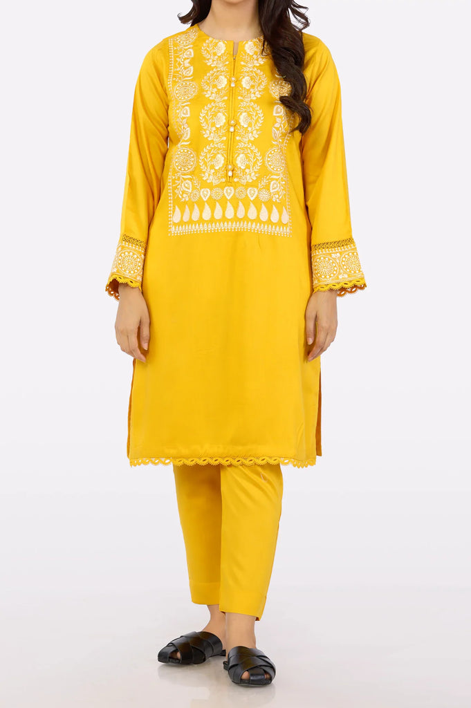 Yellow Embroidered 2PC