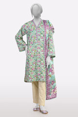 Sea Green Printed Kurti With Dupatta