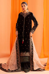 Black Ready To Wear Embroidered Shirt and Dupatta