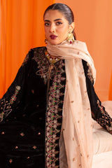 Black Embroidered Ready To Wear Shirt and Dupatta