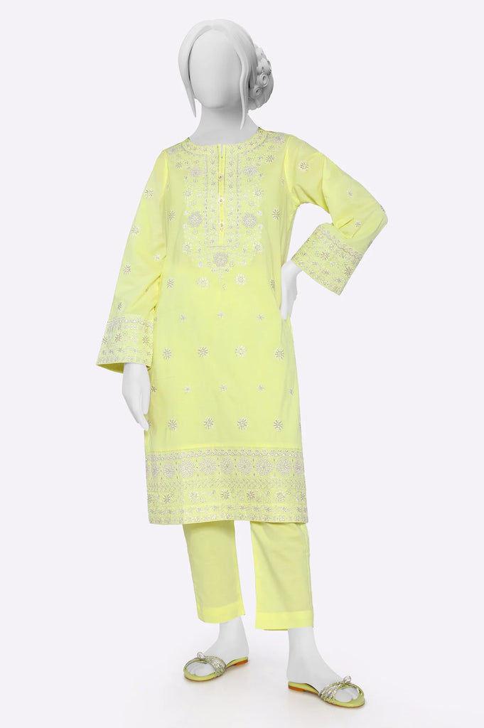 Yellow Embroidered 2PC From Sohaye By Diners