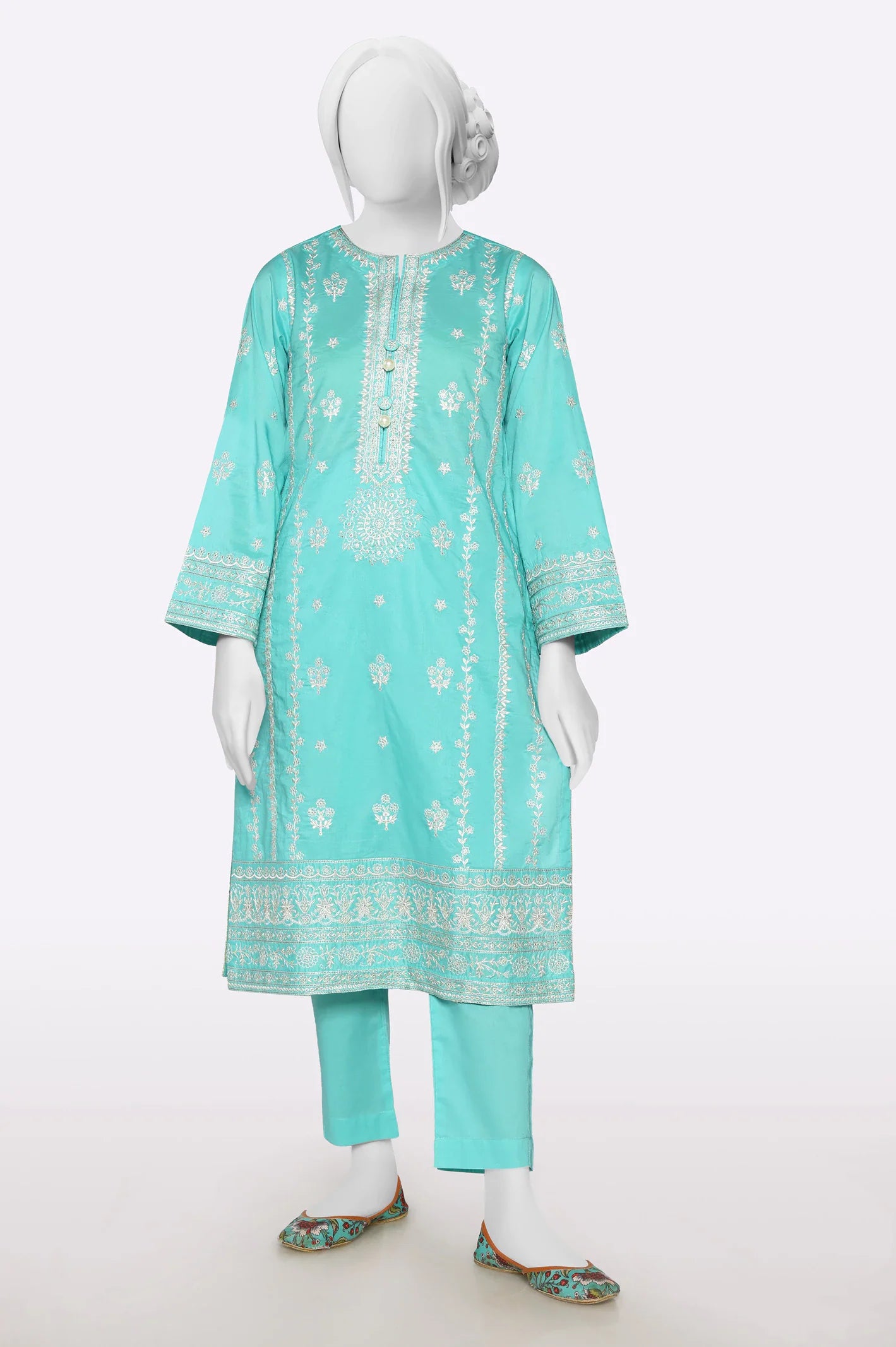 Green Embroidered 2PC From Sohaye By Diners