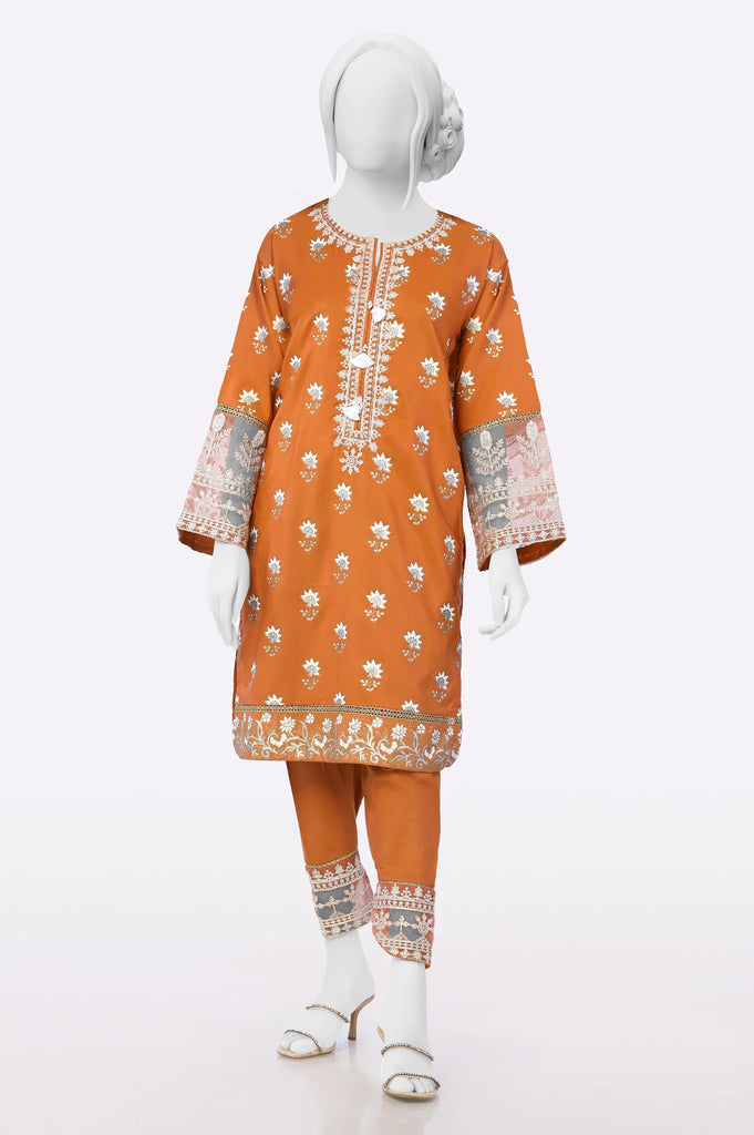 Rust Embroidered 2PC From Sohaye By Diners