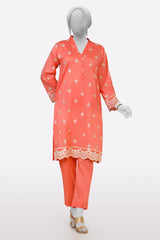 Peach Embroidered 2PC