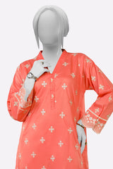 Peach Embroidered 2PC