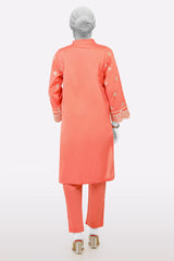 Peach Embroidered 2PC