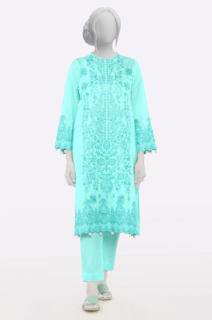 Sea Green Embroidered 2PC