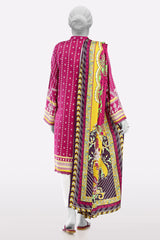 Pink Printed Kurti With Dupatta