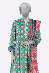 Green Printed Kurti With Dupatta