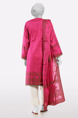 Pink Purple Embroidered Kurti With Dupatta