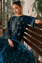 Blue Embroidered 2PC